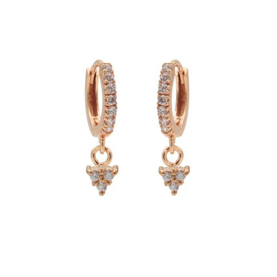Hinged Hoops Zirconia Triple - Rose