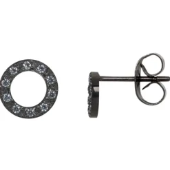 iXXXi oorknopjes Circle Stone Black - E039-05