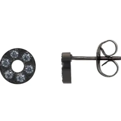 iXXXi oorknopjes Circle Stone Black - E038-05