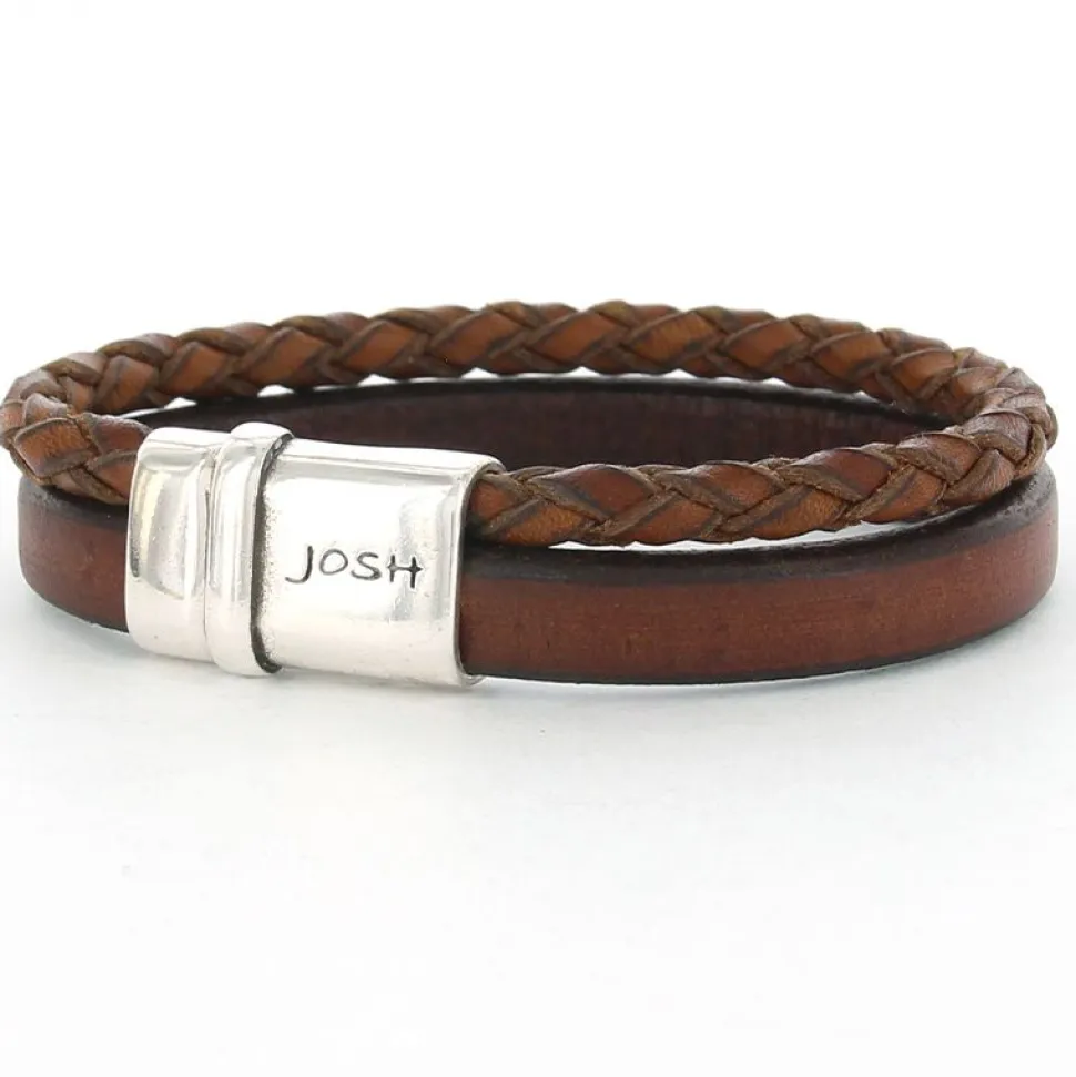 Josh Armband Double Cognac - 09110
