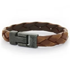 Josh Armband Sanded Braid Cognac - 24902VB