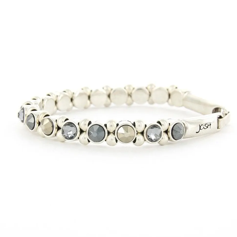 Josh Crystal Armband Triple Dark Grey - 22119