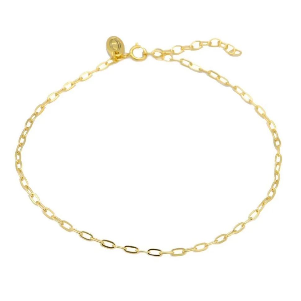 Karma Anklet Oval Chain - Gold Plated