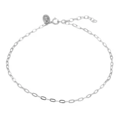 Karma Anklet Oval Chain - Silver