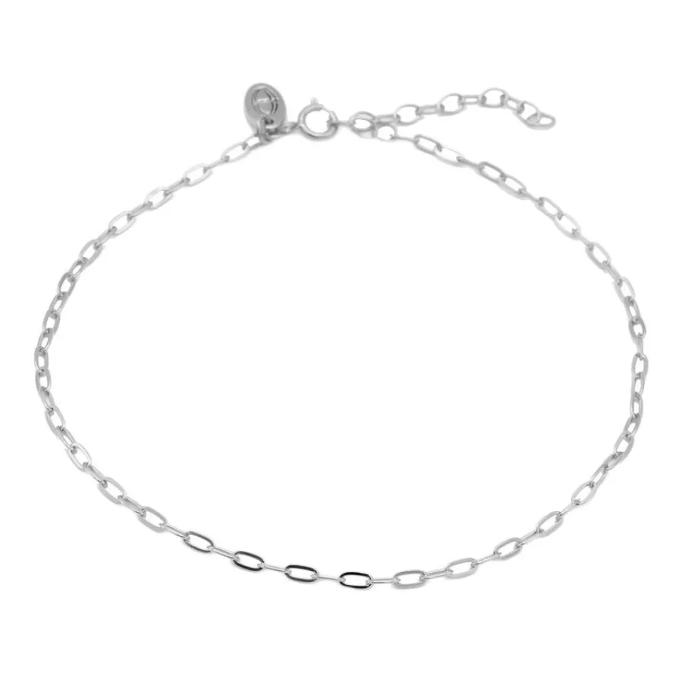 Karma Anklet Oval Chain - Silver