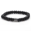 KARMA Armband - The Rock oval silver logo bead - 86462