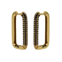 Karma Black Zirconia Hinged Hoops Big XL Round Square