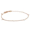 Karma Bracelet Hanging Pearls - Rose Plated