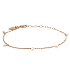 Karma Bracelet Hanging Pearls - Rose Plated