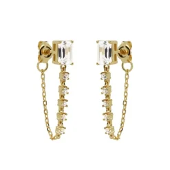 Karma Chain Zirconia Earstuds Triple