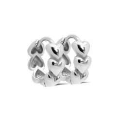 Karma Hinged Hoops Connected Hearts
