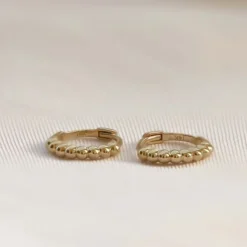 Karma Hinged Hoops Dots Clara - 14K Gold