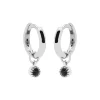 Karma Hinged Hoops Hanging Dotty Black Zirconia