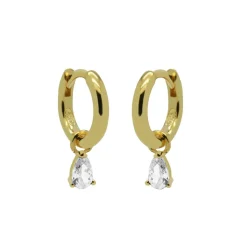 Karma Hinged Hoops Hanging Drop Zirconia