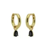 Karma Hinged Hoops Hanging Drop Black Zirconia