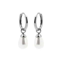 Karma Hinged Hoops Hanging Gem