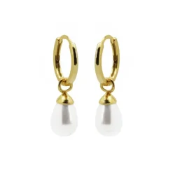 Karma Hinged Hoops Hanging Gem