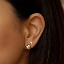 Karma Hinged Hoops Heart