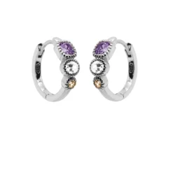 Karma Hinged Hoops Holly Lavender
