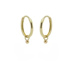 Karma Hinged Hoops Mini Ball - 14K Gold
