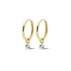 Karma Hinged Hoops Round Zirconia Lois - 14K Gold