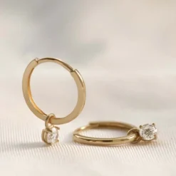 Karma Hinged Hoops Round Zirconia Lois - 14K Gold