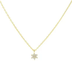 Karma Necklace Bright Zirconia Flower - Goldplated