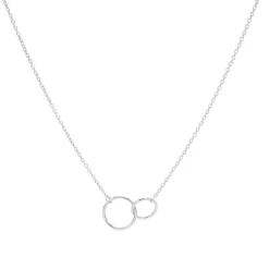 Karma Necklace Double Circle - Silver
