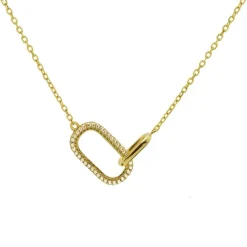 Karma Necklace Double Zirconia Oval - Goldplated