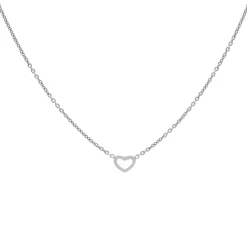 Karma Necklace Open Heart - Silver