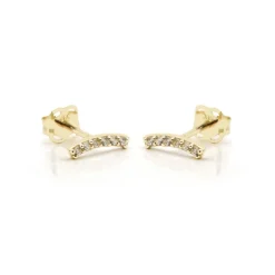 Karma Zirconia Earstuds Half - 14K Gold