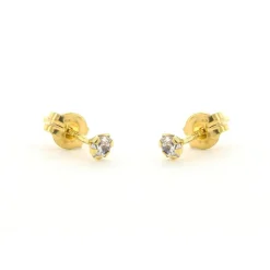 Karma Zirconia Earstuds - 14K Gold