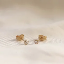 Karma Zirconia Earstuds - 14K Gold