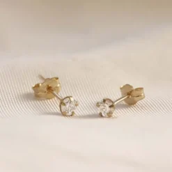 Karma Zirconia Earstuds - 14K Gold