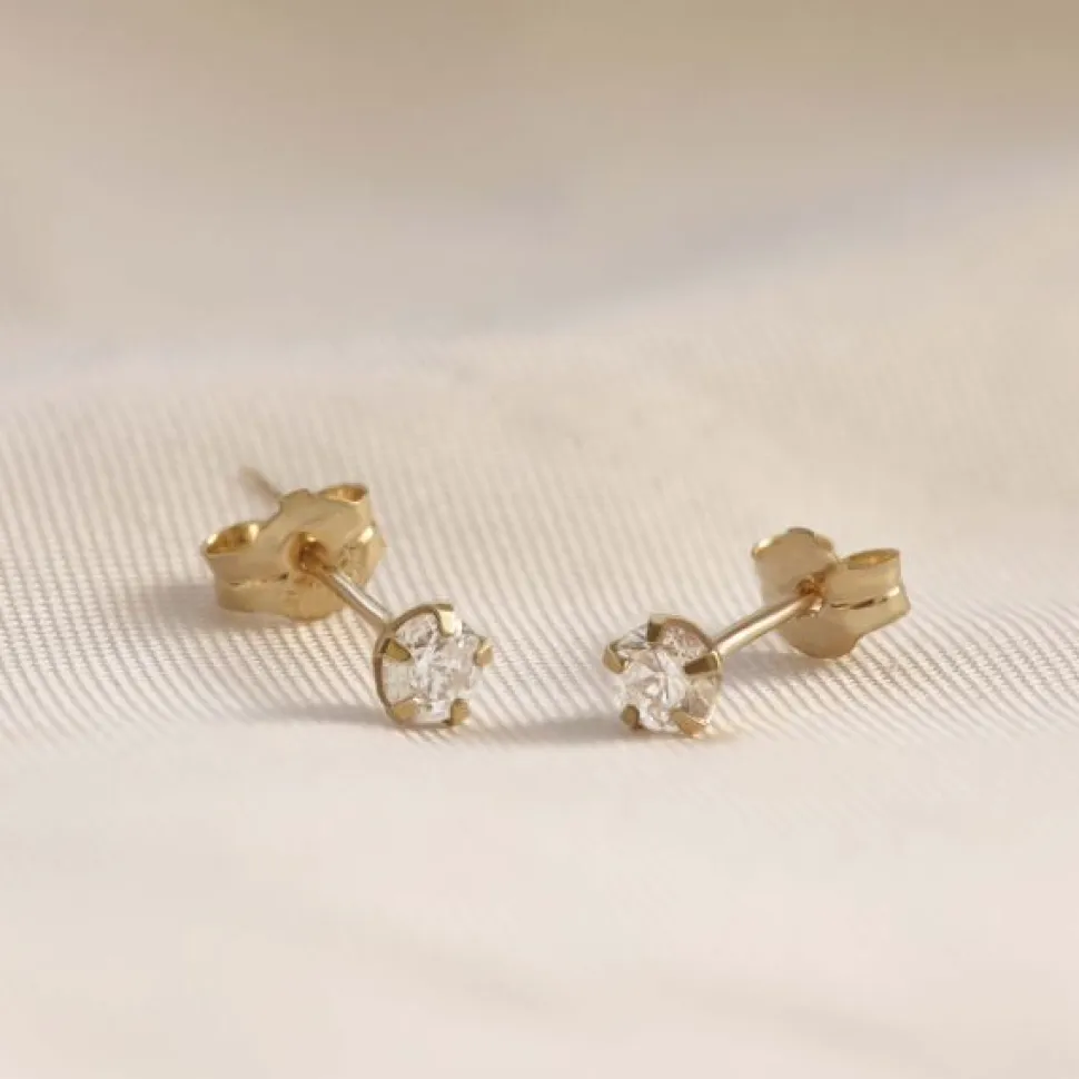 Karma Zirconia Earstuds - 14K Gold