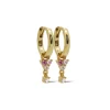 Karma Zirconia Hinged Hoops Flower Pink