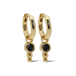 Karma Zirconia Hinged Hoops Nina Black