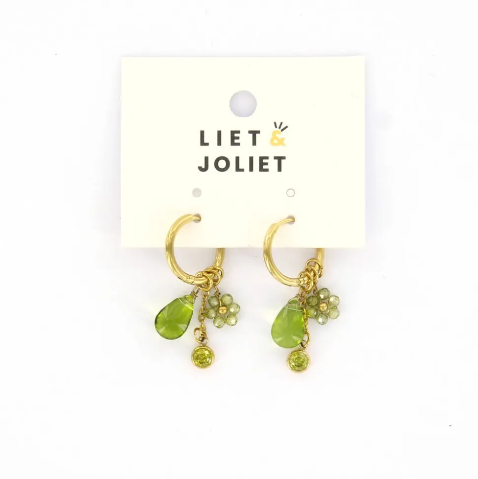 Liet & Joliet oorbellen Flower Green- J8188