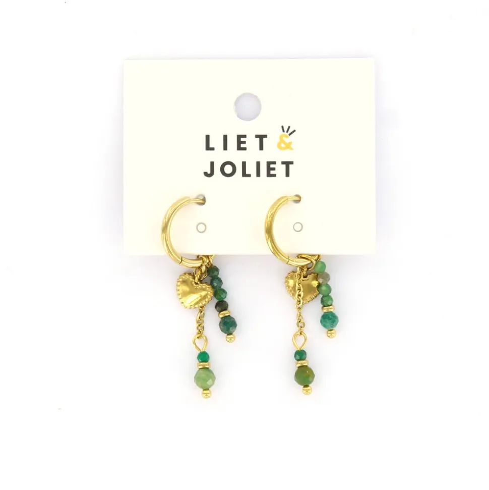 Liet & Joliet oorbellen Heart Green - J8185