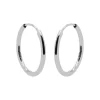 Plain Big Hinged Hoops - Silver