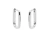 Plain Hinged Hoops Smooth Square - Silver