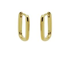 Plain Hinged Hoops Smooth Square - Gold Color