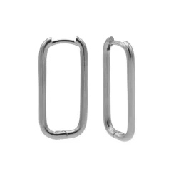 Plain Hoops Long Round Square RCC - Silver