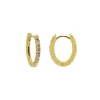 Plain Hoops Round Zirconia Oval - Gold Color