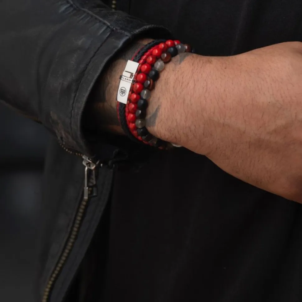 Rebel and Rose Dual Twisted Black-Red - L0138