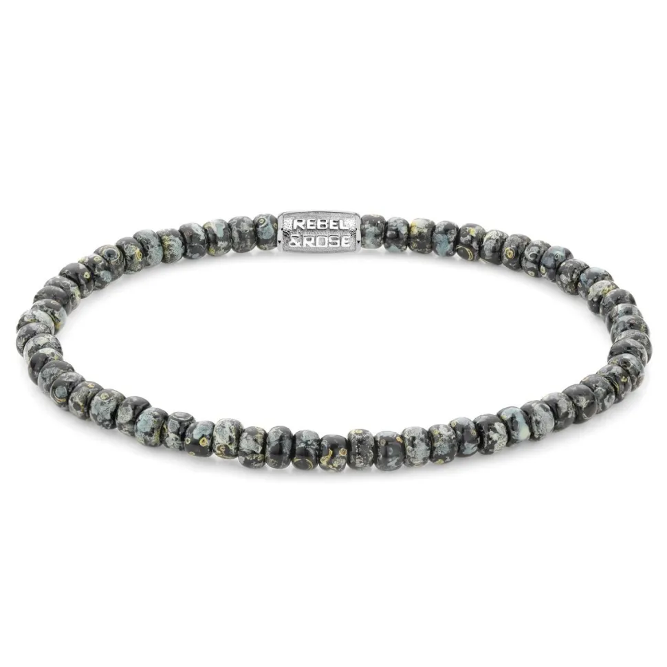 Rebel and Rose Glass Rocks Black Leopard - 40116