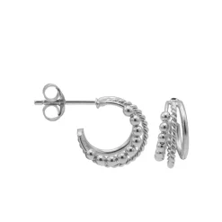 Symbols XL Half Hoop Triples - Silver