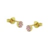 Symbols Zirconia Pink Disc - Gold Color
