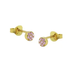 Symbols Zirconia Pink Disc - Gold Color